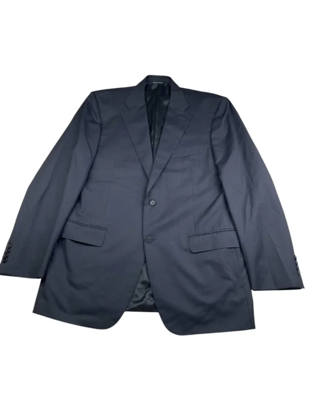 Canali Men's 100% Wool 2-Button Blazer Navy Blue Stripe • Italy • 44L